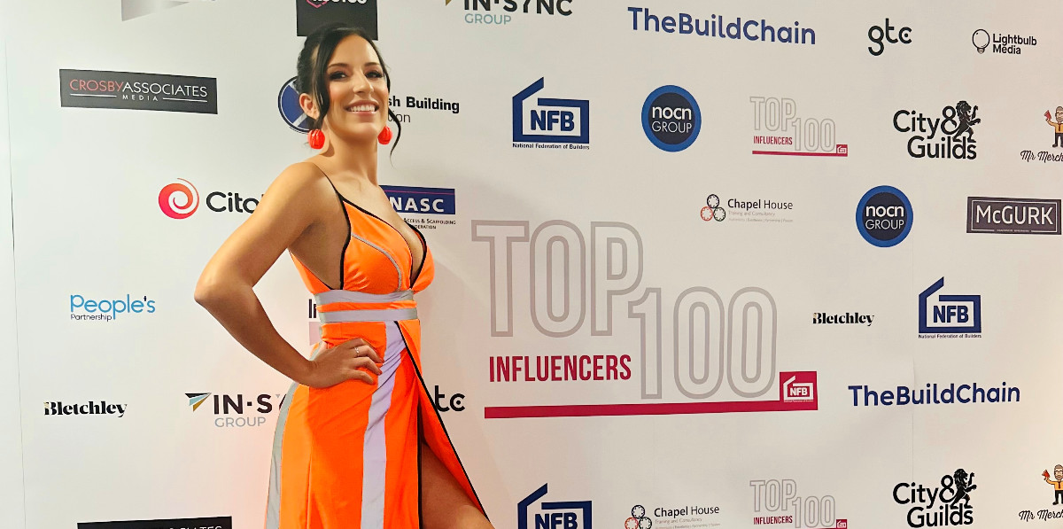 Top 100 Women in Construction - Kelly Wows in a High Vis Dress